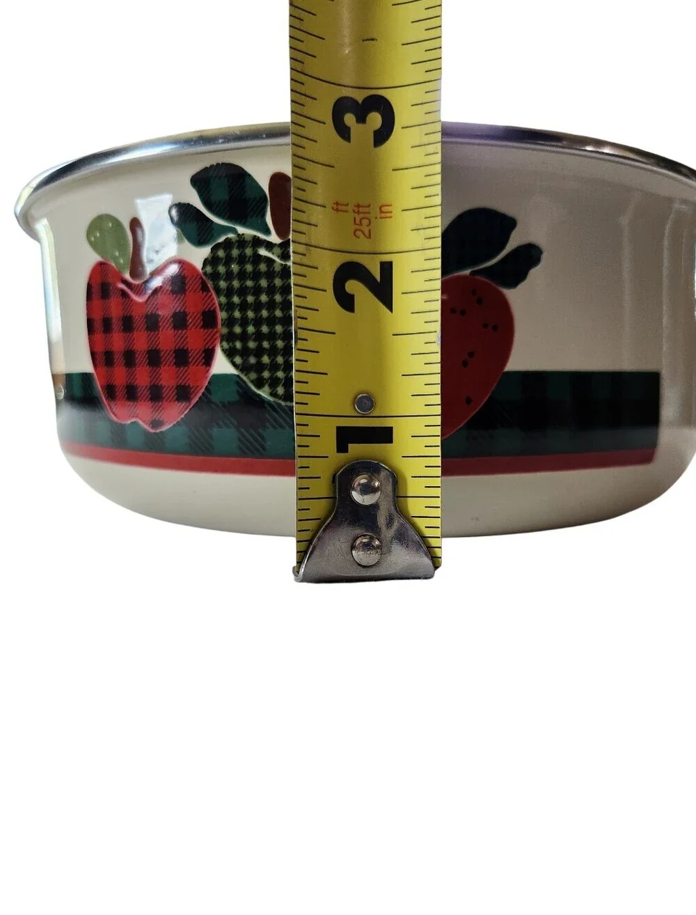 Vintage Cottagecore Farmhouse Plaid Apple Nesting Enamel Bowls Ingleman Designs